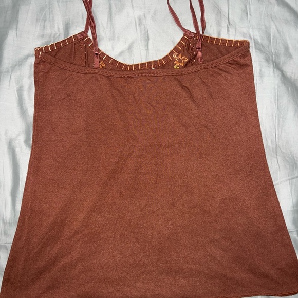 Fame Knitworks Embroidered Tank Top, Sz M - Picture 3 of 3